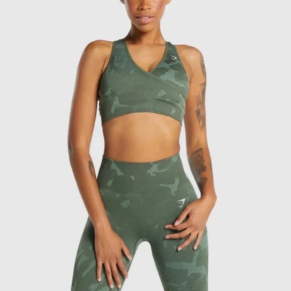 Adapt Seamless Camo Green Gymshark Set Medium